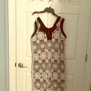 Black overlaid with white lace dress